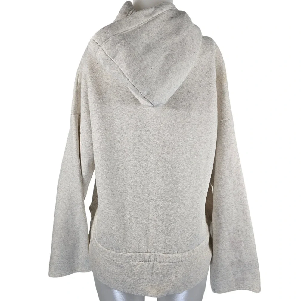 Fabletics Heathered Gray Hooded Kangaroo Pocket Hi/Low Sweatshirt XXL